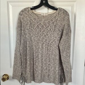 Knox Rose Women's Textured Knit Sweater in Gray